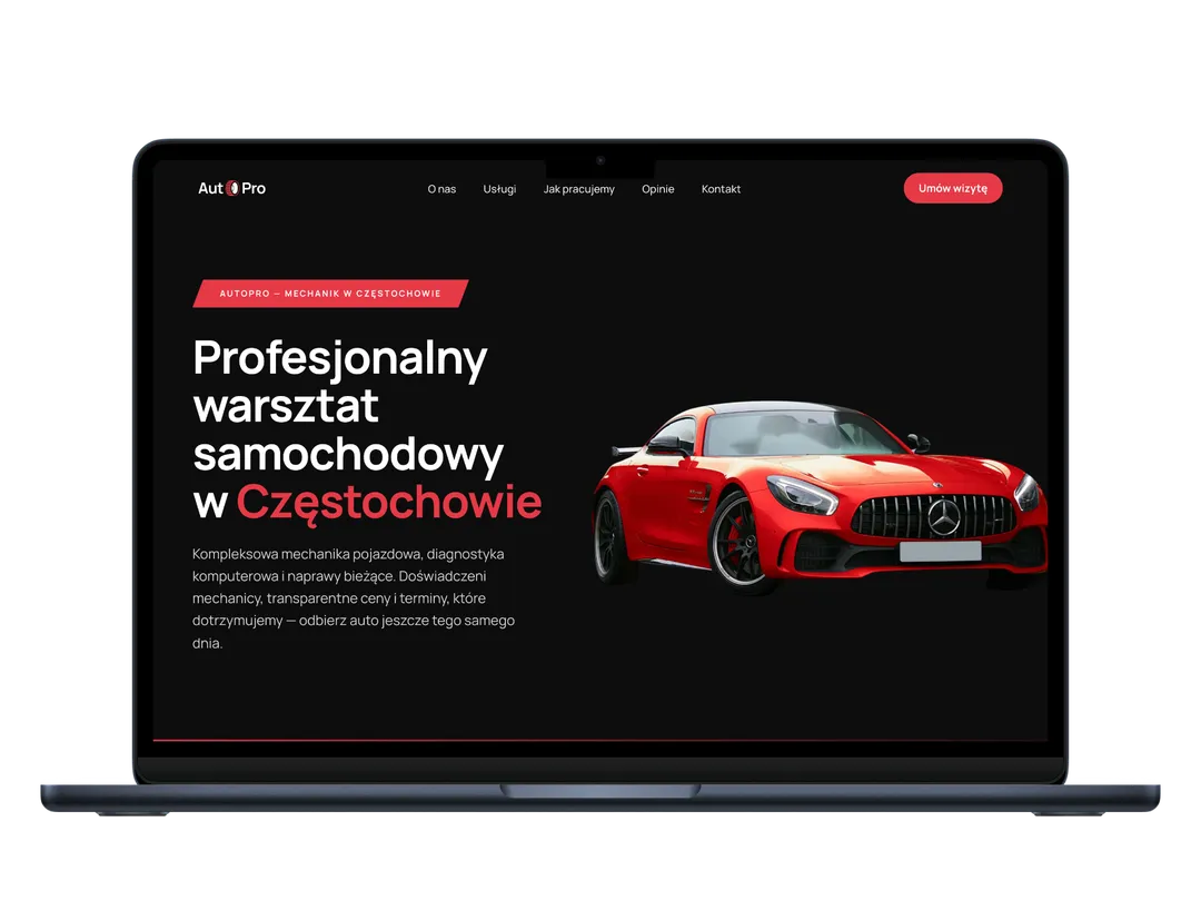Przykład strony internetowej zaprojektowanej przez SubiSoft