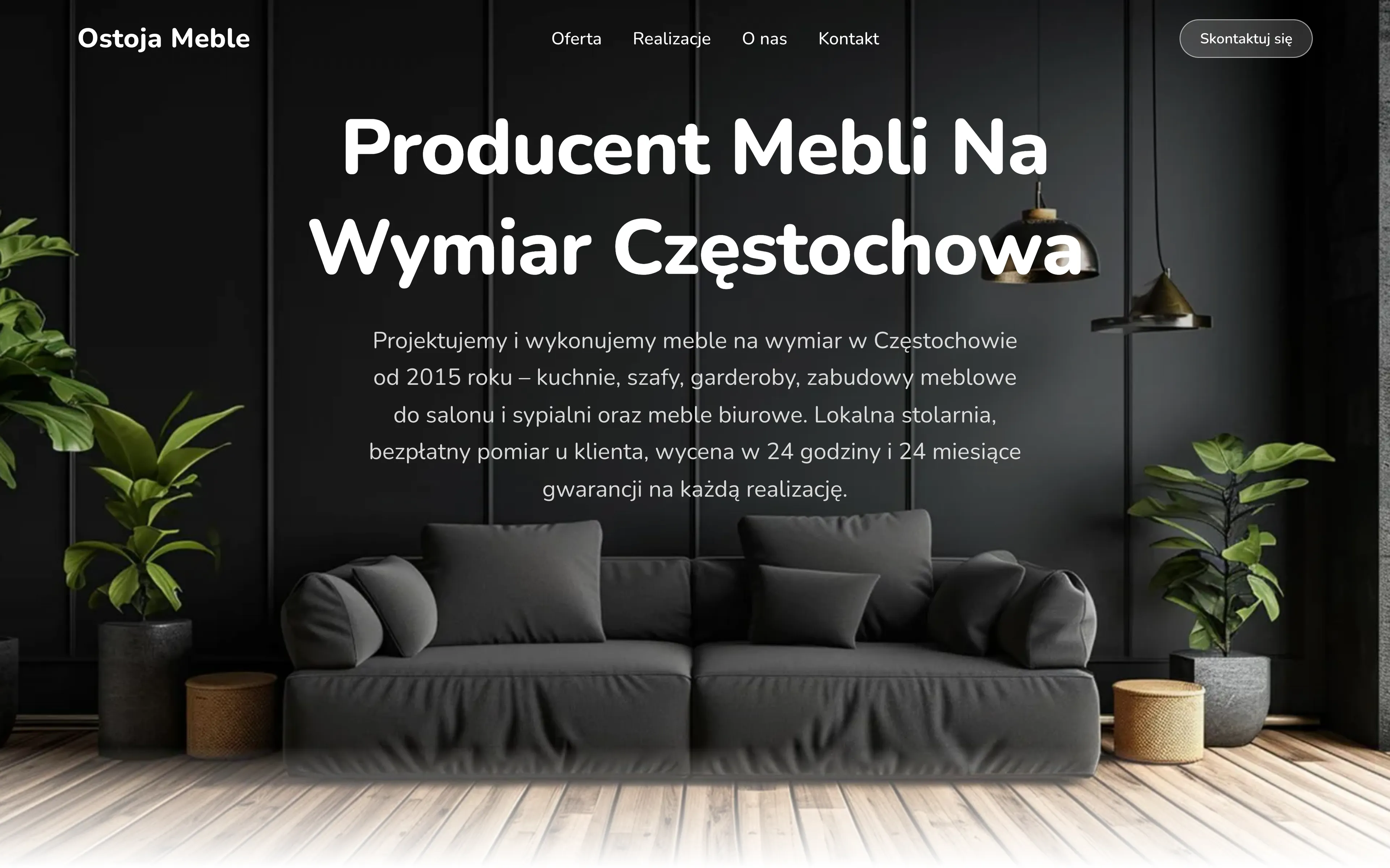 Strona internetowa Ostoja Meble – producent mebli na wymiar z Częstochowy