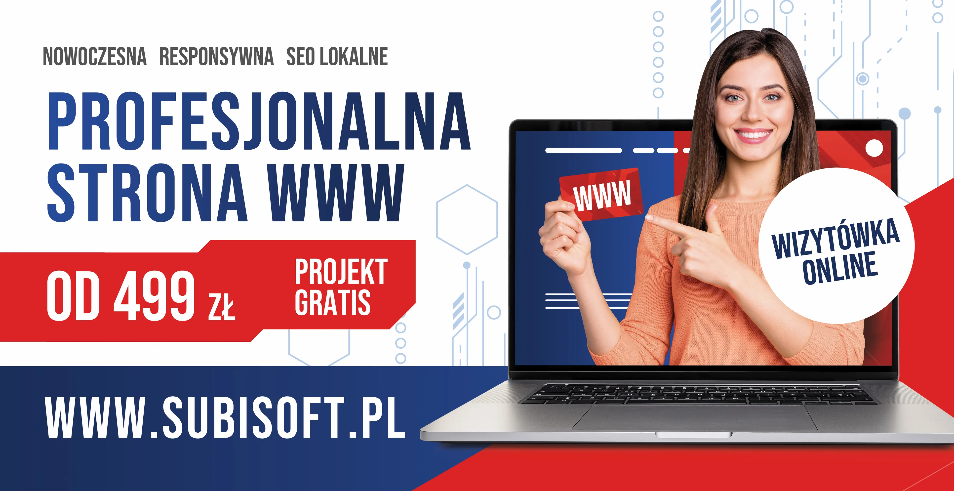 Tworzenie stron internetowych SubiSoft.pl – profesjonalna, responsywna strona WWW z lokalnym SEO od 499 zł, projekt gratis